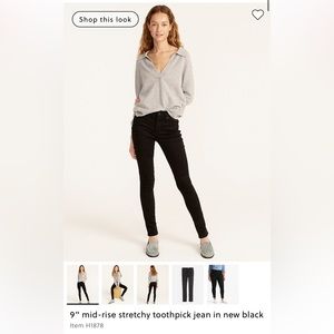 J-Crew 29T Jet Black Toothpick Skinny Jeans